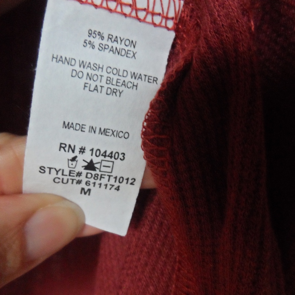 Rust Red Henley Top - Picture 3 of 6